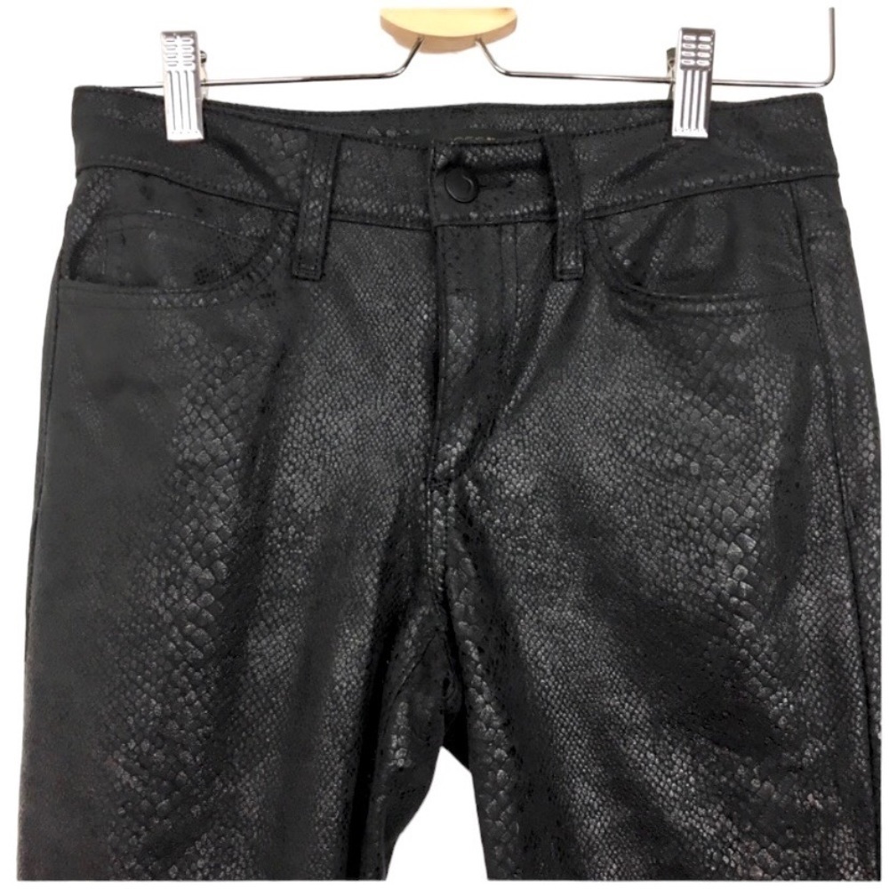 JOE’S Jeans Mid Rise Skinny Ankle Snakeskin Jeans in Black Size 26 - Picture 3 of 7